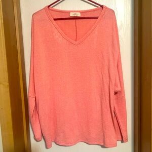 Hopely peach vneck top